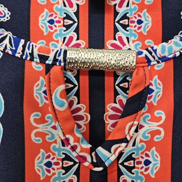 Avenue Boho Sleeveless Top - Orange and Blue - Plus Size 18/20 - Picture 2 of 5